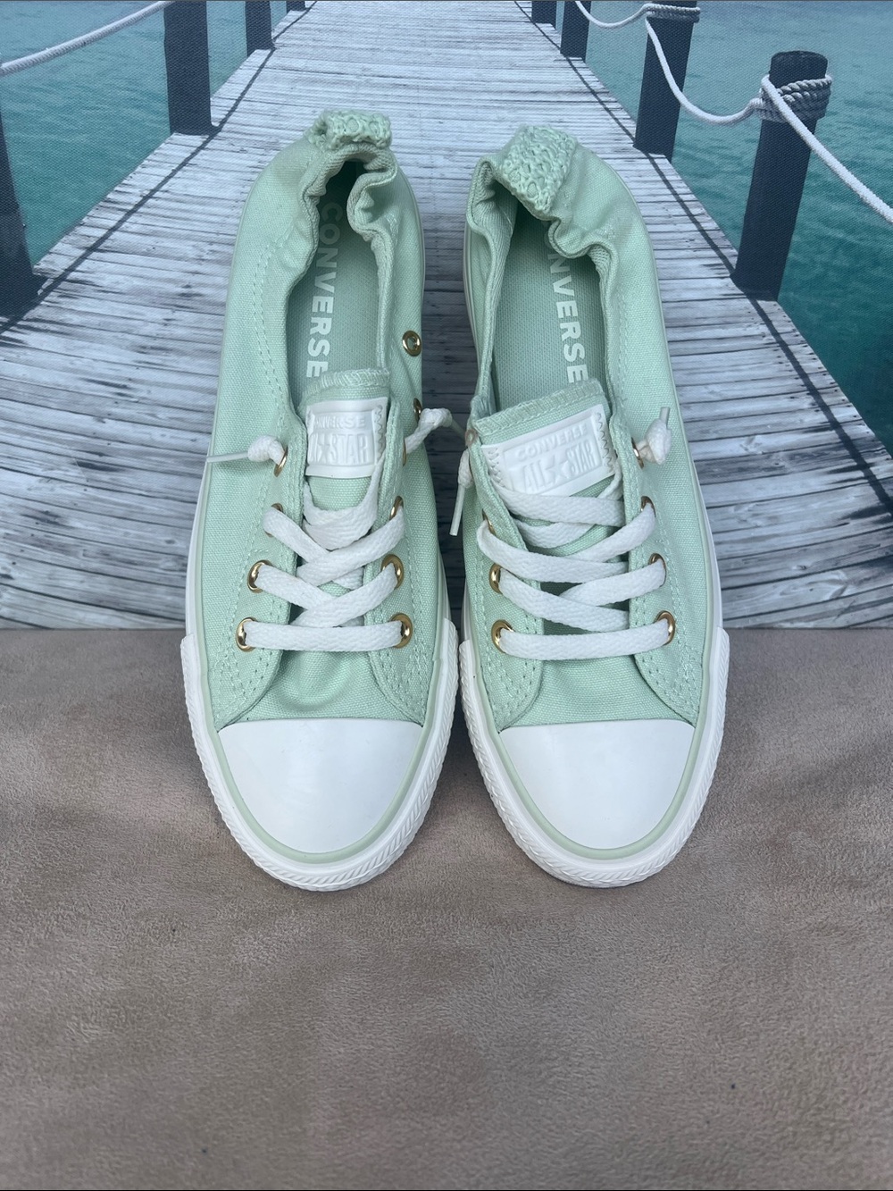 Converse Low-Top Canvas Sneakers in Mint